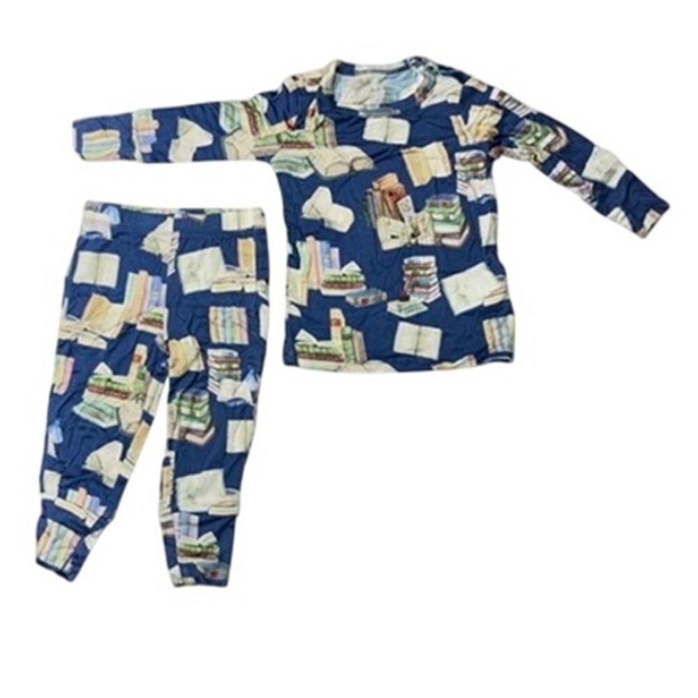 Posh Peanut Bamboo Library Blue Pajama‎ Set 6-12 months Whimsygoth Fantasy NEW